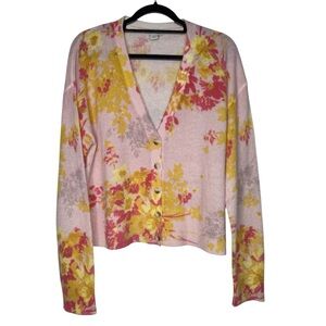 Sundance Dahlia Bloom Floral wool blend Cardigan Sweater boho office western